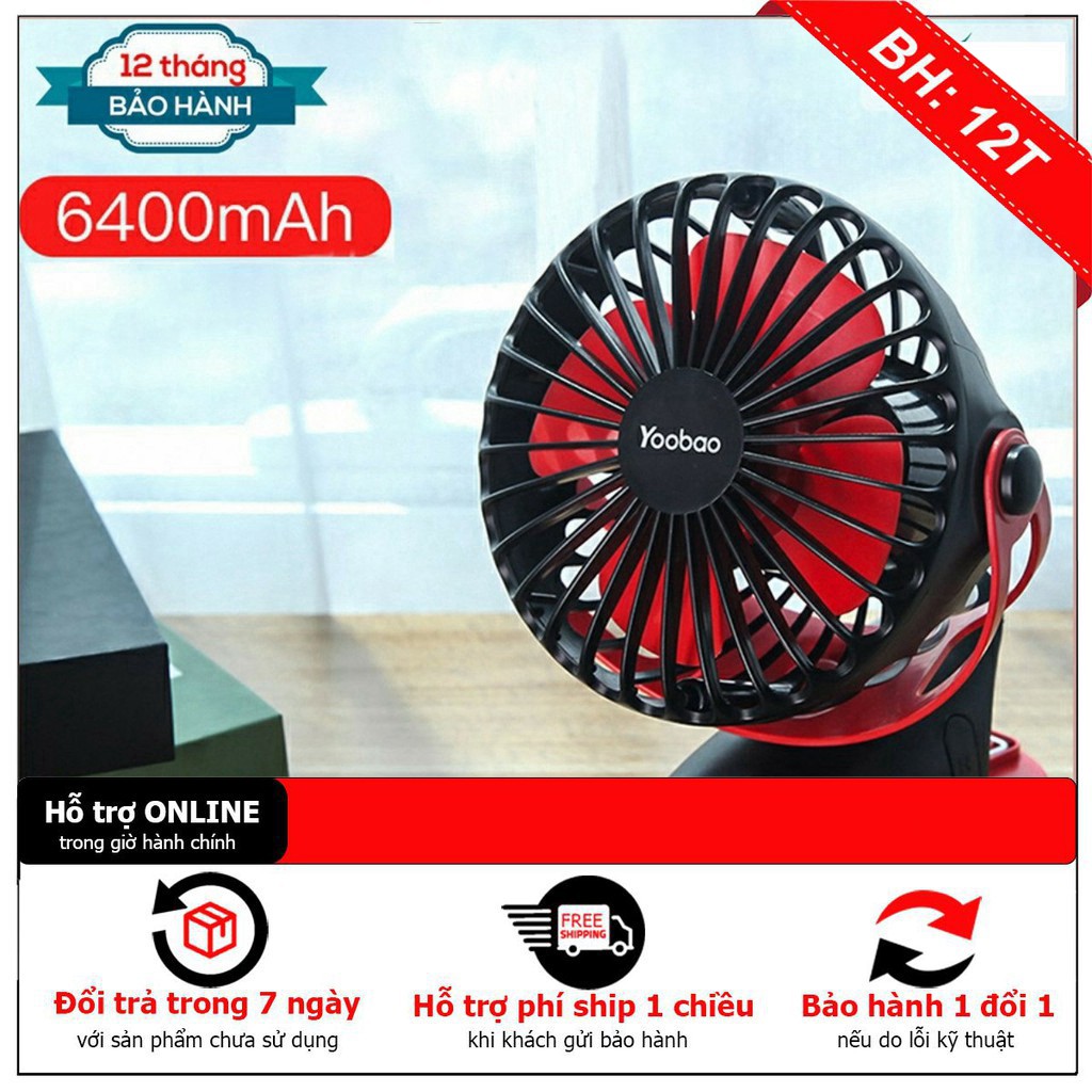 Quạt tích điện dùng liên tục 32 tiếng Y-F04 6400mAh- Hàng chính hãng YOOBAO | BigBuy360 - bigbuy360.vn