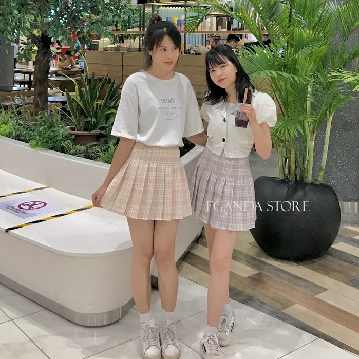 Chân váy xòe full màu Chân Váy ngắn Tennis kẻ caro xếp ly dáng xòe Hàn Quốc chất liệu kaki mềm đẹp