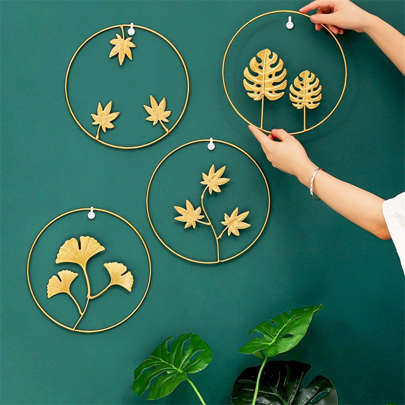 1 Phụ Kiện Hình Chiếc Lá Bằng Sắt Rèn Treo Tường Trang Trí Nhà Tắm Phòng Ngủ