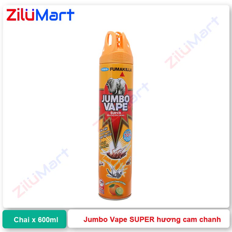 Bình xịt côn trùng Jumbo hương cam chanh 600ml