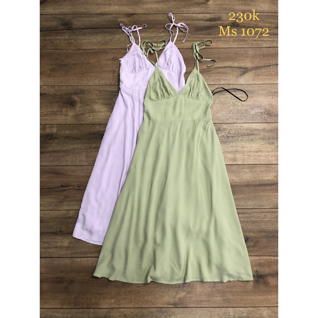 Đầm midi cột nơ vai