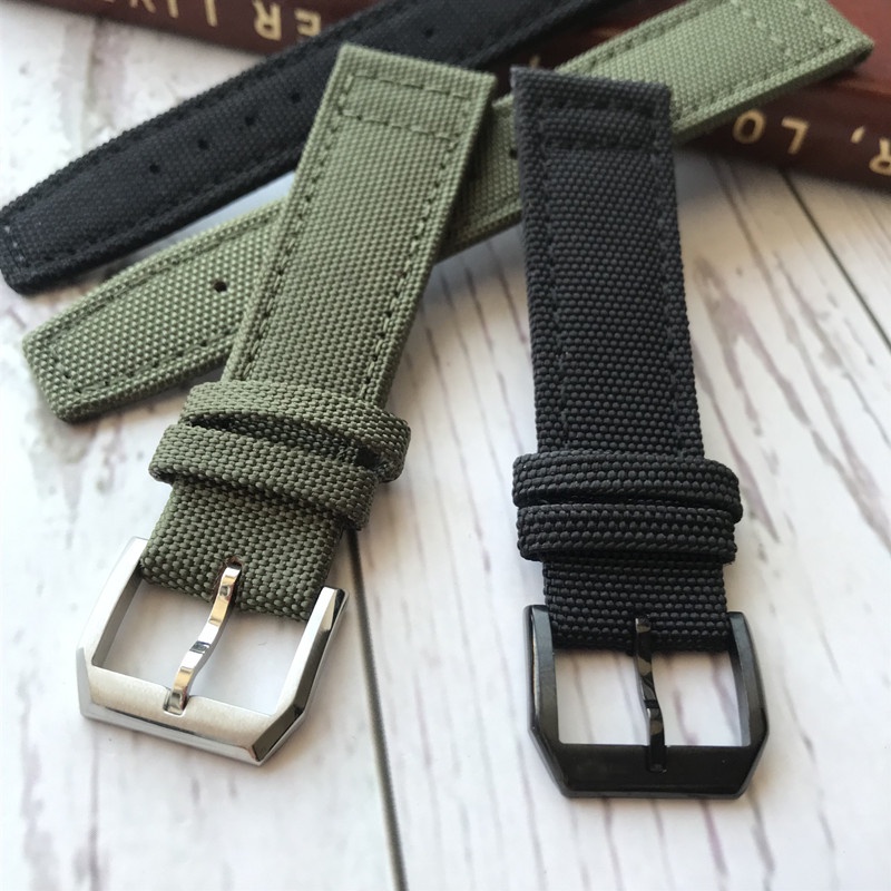 IWC thay thế IWC IWC Pilot Bồ Đào Nha Dây đeo bằng da Nylon canvas Dây đeo đồng hồ 20 21 22mm Nam
