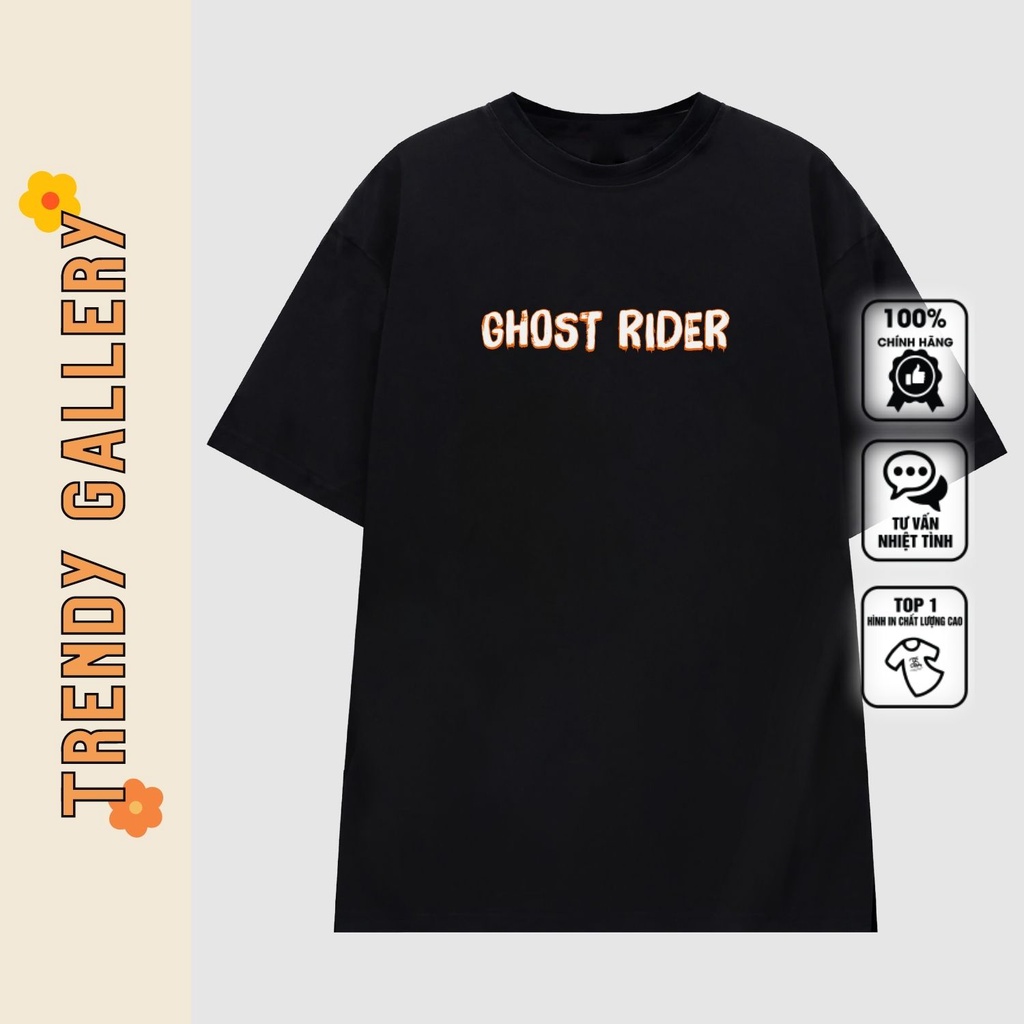 Áo Phông Cổ Tròn Cool Ngầu "Ghost Rider" Trendy Gallery, Áo Thun Tay Lỡ Form Rộng Nam Nữ TV5079 | BigBuy360 - bigbuy360.vn