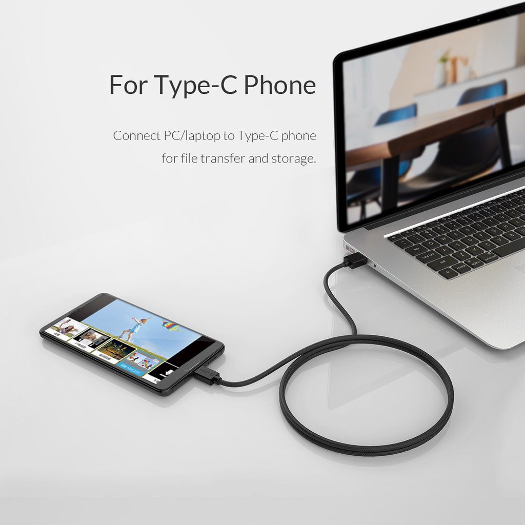 Dây cáp điều hợp ORICO U2-AC02 nối USB 2.0 qua loại C / loại A qua USB 3.1 loại C 0.5m - 2m cho điện thoại laptop
