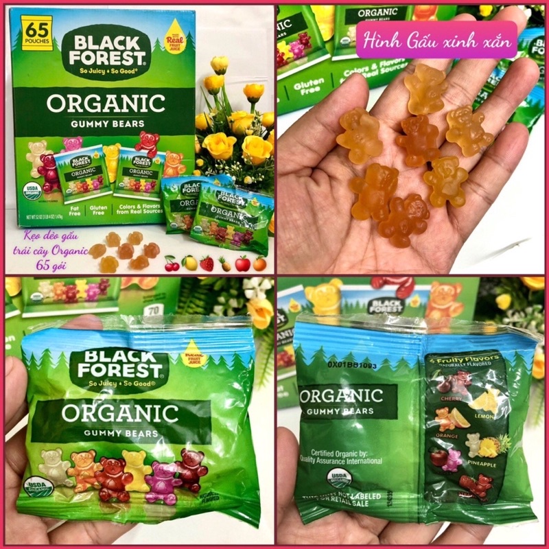 kẹo gấu black forest organic 65 gói date12/ 2023(hàng chuẩn Mỹ)