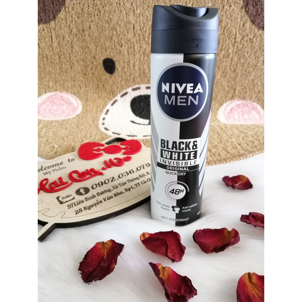 Xịt khử mùi Nivea Men For black and white 150ml