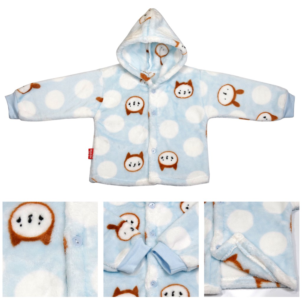 ÁO KHOÁC NHUNG TUYẾT CÓ MŨ GIỮ ẤM  SIÊU MỀM , SIÊU MỊN, SIÊU NHẸ AN TOÀN CHO BÉ SƠ SINH TỪ 4- 12KG, AKNT - AKN