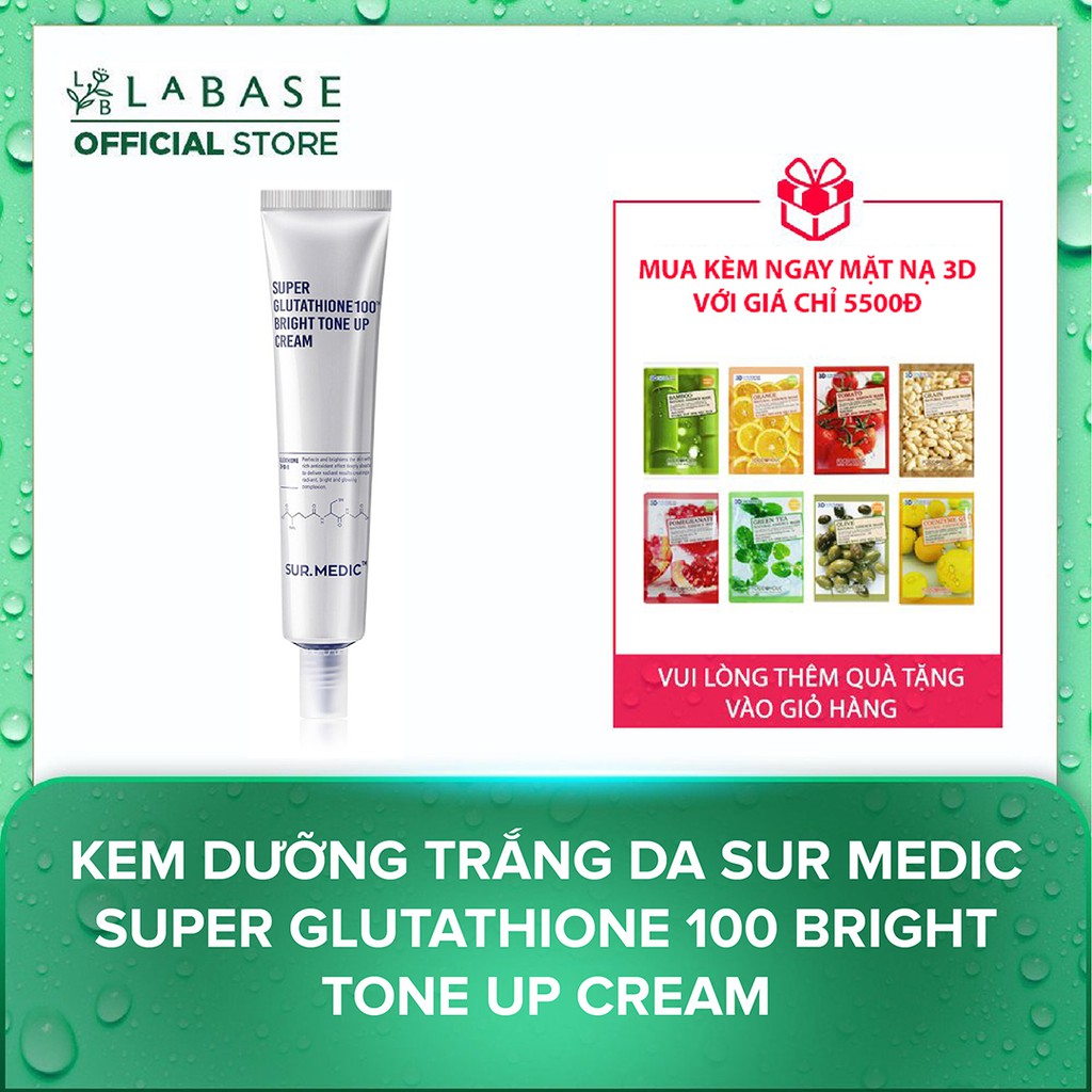 Kem Dưỡng Trắng Da Sur Medic Super Glutathione 100 Bright Tone Up Cream