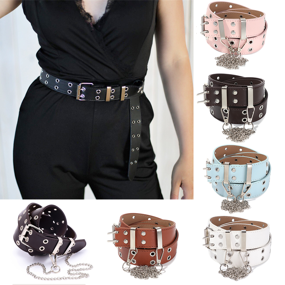Thắt Lưng Da Pu Khóa Kim Loại Nhiều Màu Tùy Chọn Thời Trang Nữ