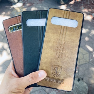 Ốp lưng samsung s10 5g lưng da in logo ferari, ốp tpu s10 5g