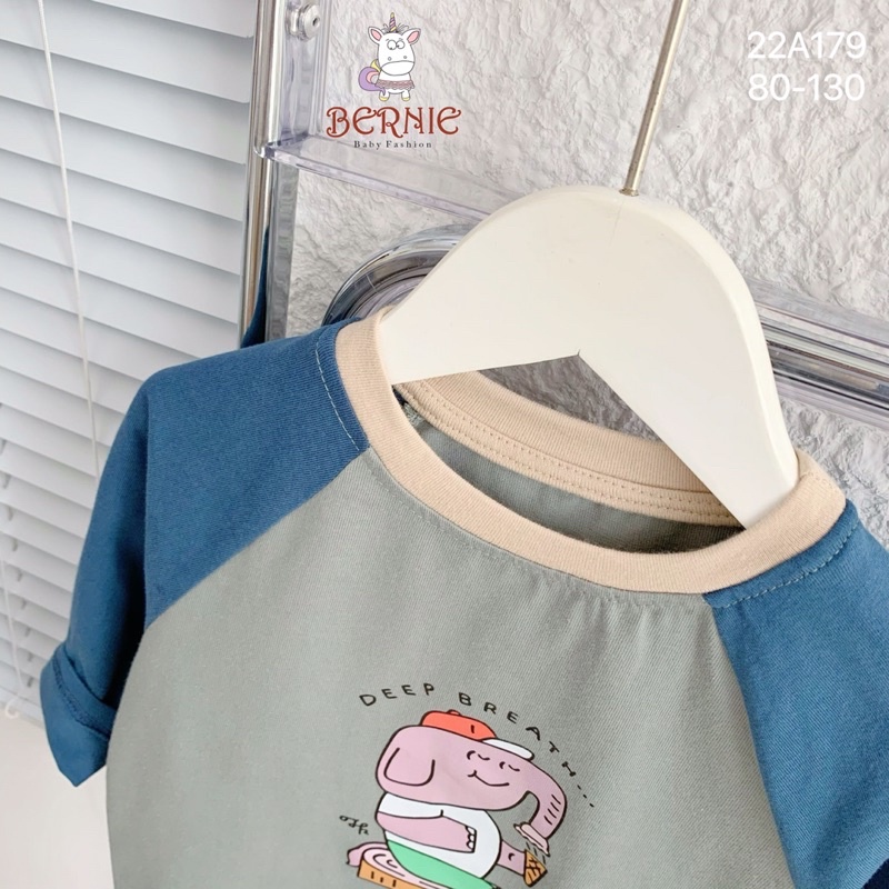 Áo thun dài tay zaclang hoạt hình, áo thu đông Bernie chất cotton bé trai