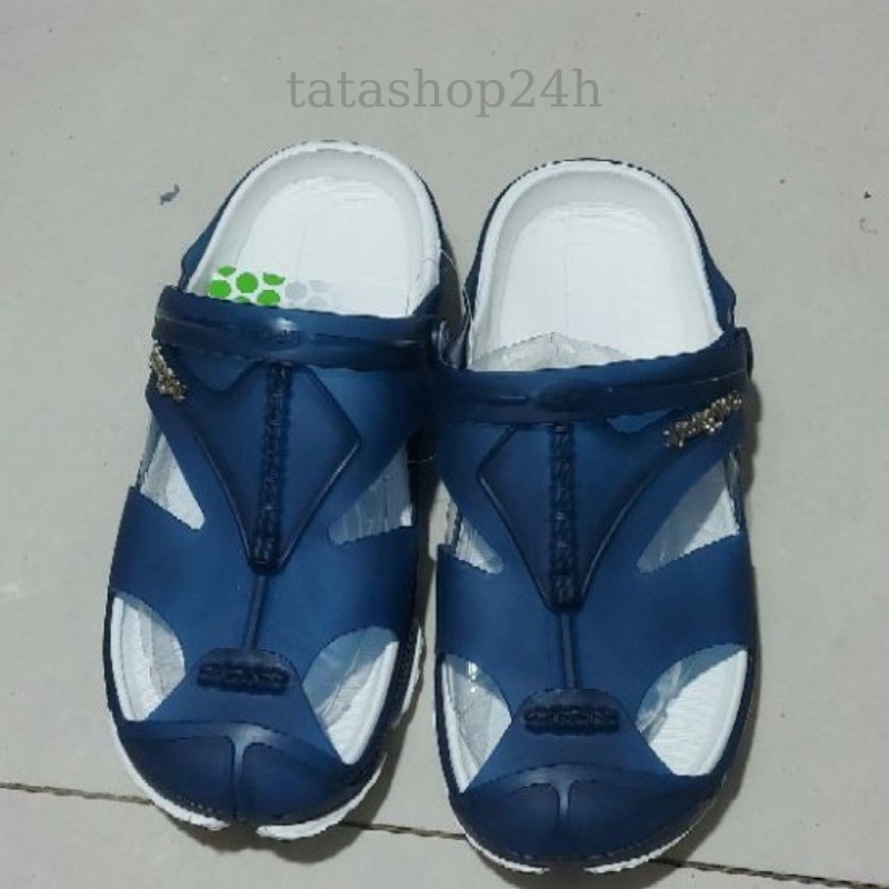 Dép nhựa dẻo bít mũi nam đế êm chân 2 lớp