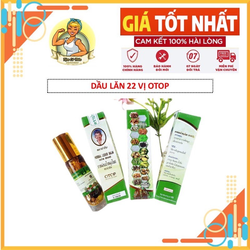 Dầu lăn 22 Vị Thảo Dược Thái Lan 8ml - Herbal Liquid Balm - Yatim Brand