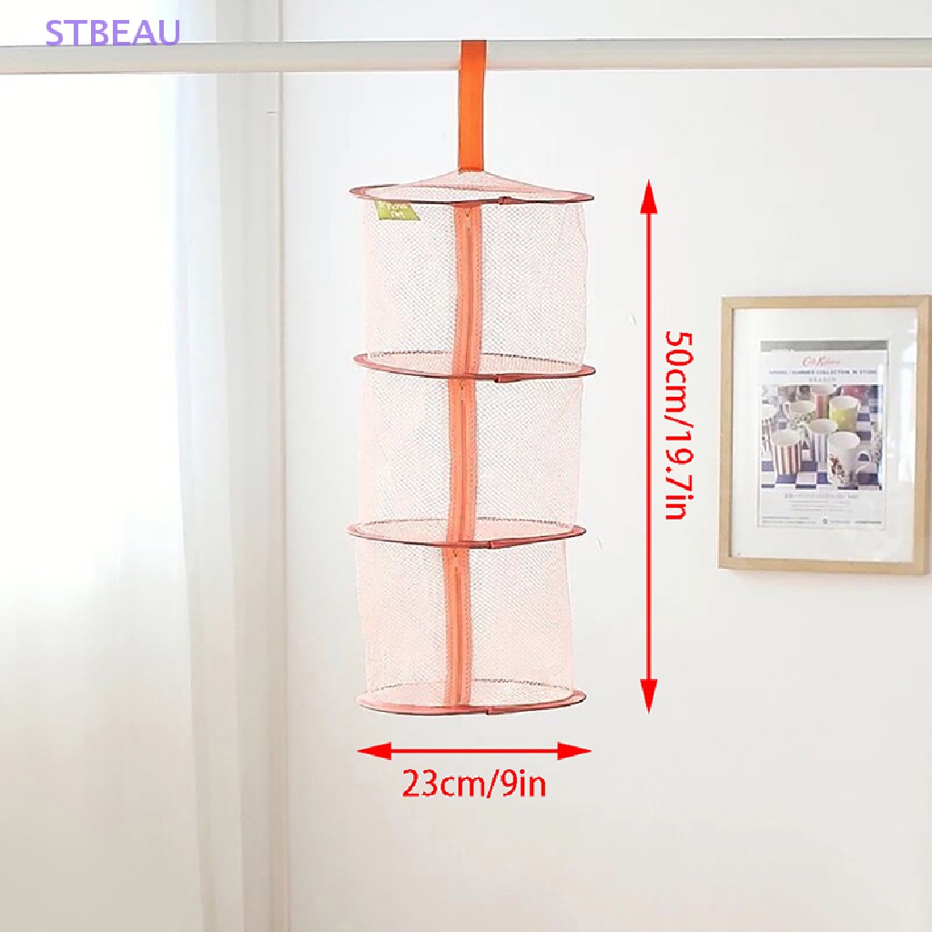 [Cxstbuan] Giỏ Lưới Treo Phơi Đồ 3 Tầng Có Khóa Kéo MME