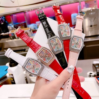 Đồng hồ nữ đẹp, đồng hồ đeo tay thời trang franck muller cao cấp viền thép mặt đá sang chảnh siêu hót