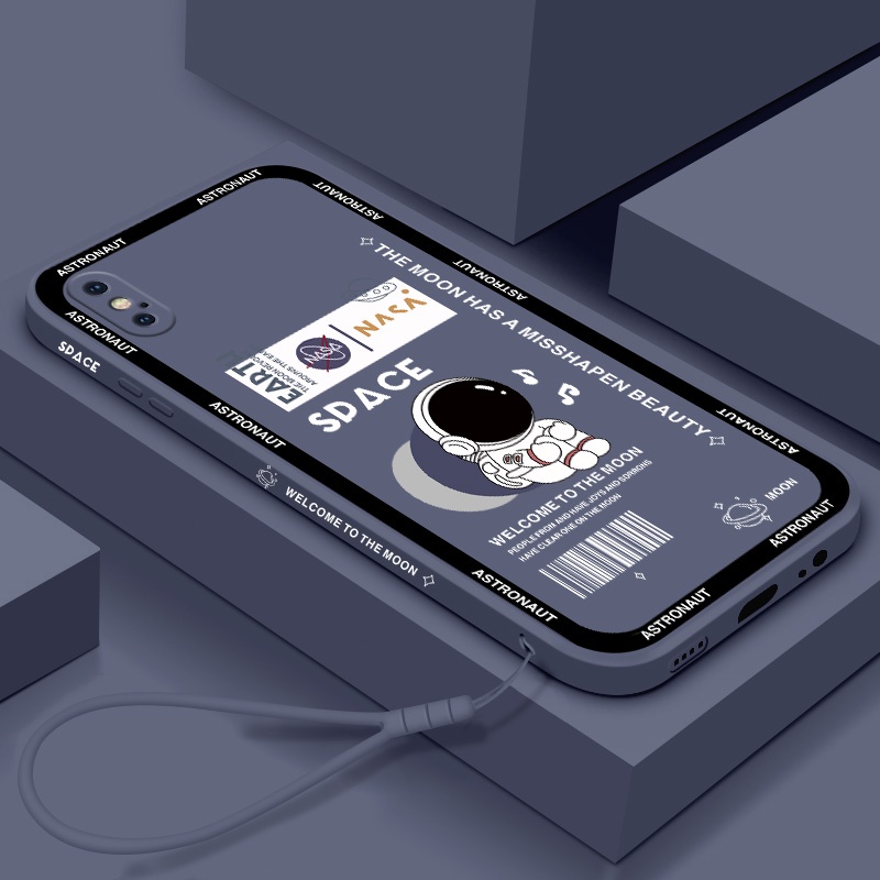 Ốp Điện Thoại Silicone Mềm Hình Phi Hành Gia Cho iPhone X XR Xs Max se