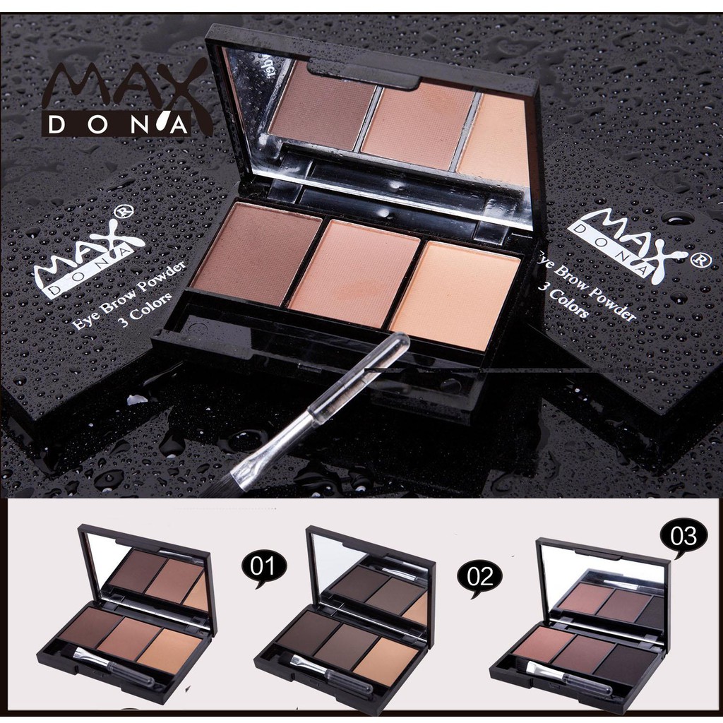 Bột tán mày Maxdona 3 khay màu