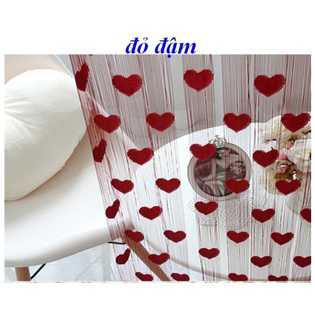 Rèm sợi hình trái tim trang trí nhà cửa, decor tiệc cưới, cửa hàng siêu đẹp nhiều màu lựa chọn