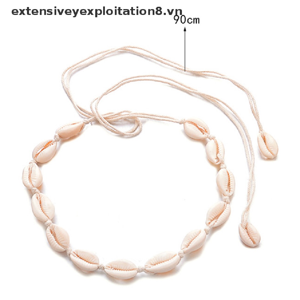 Vòng cổ choker đính vỏ sò phong cách Bohemian thời trang đi biển độc đáo cho nữ