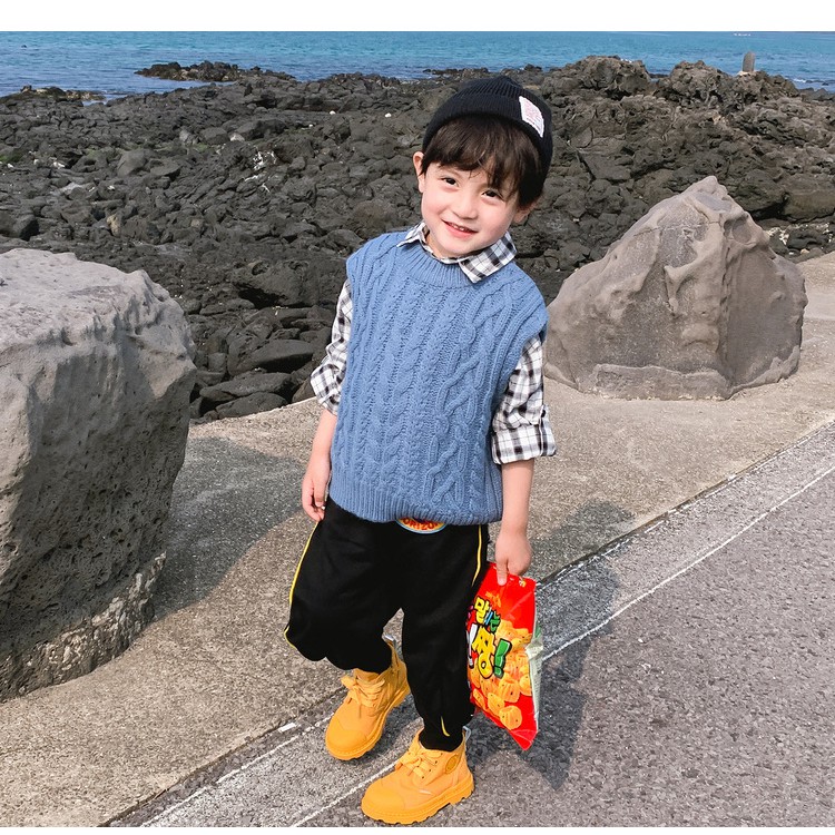 Mũ Len Màu Trơn Phong Cách Hàn Quốc Dễ Thương Thời Trang Xuân Thu Cho Bé