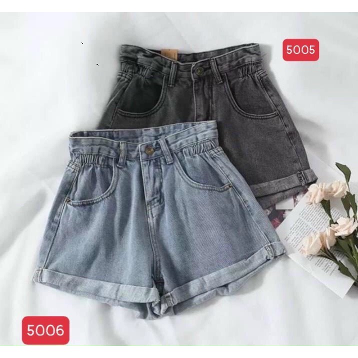 Quần short nữ lưng cao King168, cạp cao, co dãn nhẹ, chất jean cotton xịn xò mẫu vq35