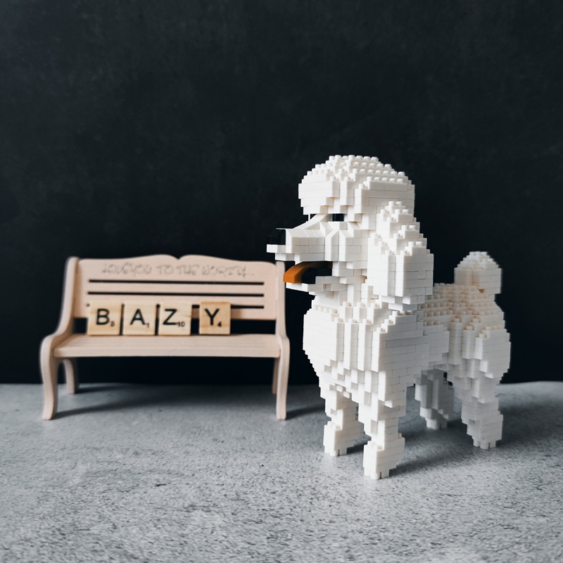 Bộ Đồ Chơi Lắp Ráp Chú Chó Husky Poodle Bằng Nano Độc Đáo Trang Trí Bàn Làm Việc