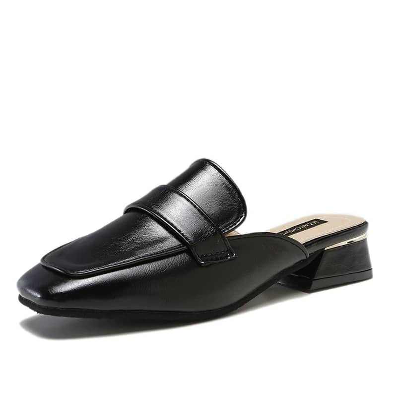 Giày Mules da đẹp đế cao form chuẩn