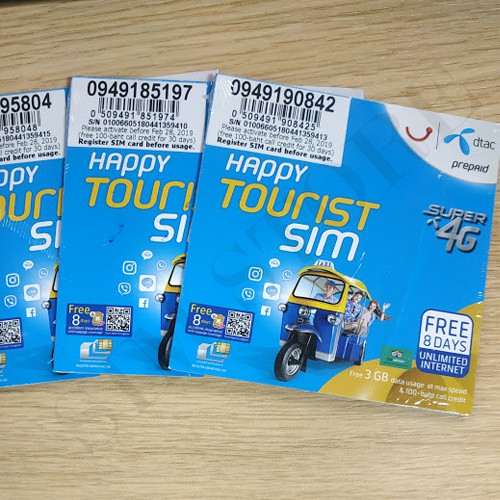 Sim du lịch thái lan không giới hạn data 8 ngày