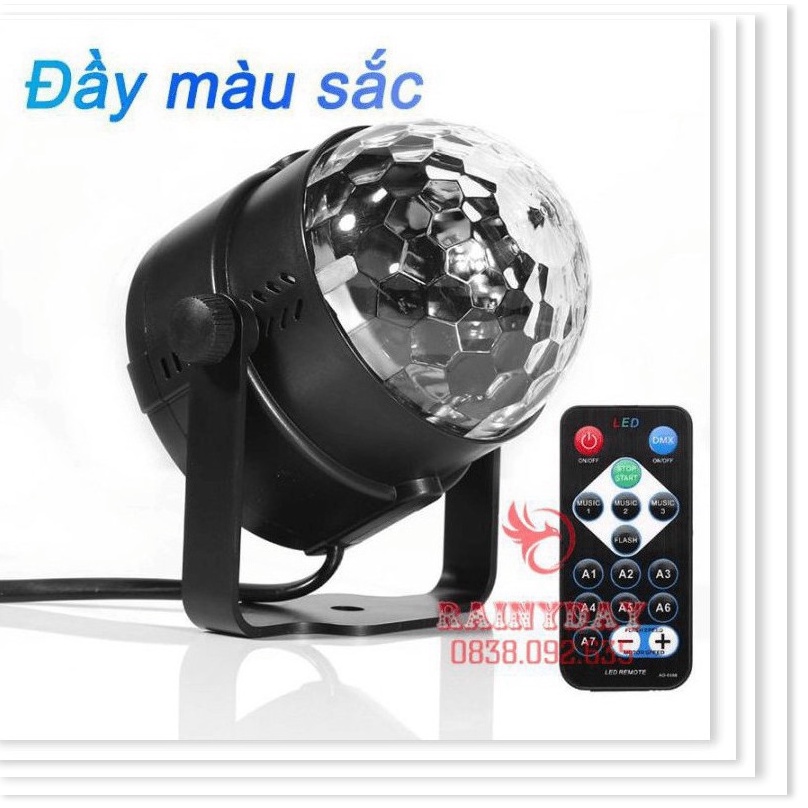 Đèn led xoay 7 màu vũ trường nháy chớp theo nhạc bay phòng sân khấu cảm ứng nhạc có điều khiển