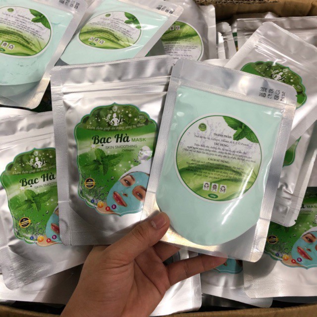 Bột đắp mặt nạ Bạc Hà mask dẻo gói 100gr .