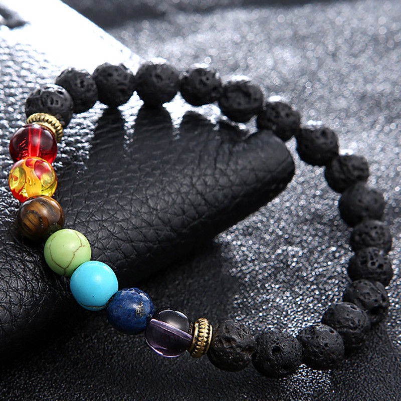 Vòng Tay Đá Núi Lửa Tự Nhiên 7 Màu