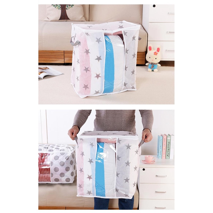 Túi Đựng Quần Áo, Chăn Màn Size Lớn Loại 1, Túi Đựng Đồ Dáng Ngang, Có Quai Xách Và Khóa Kéo Tiện Dụng Gia Đình