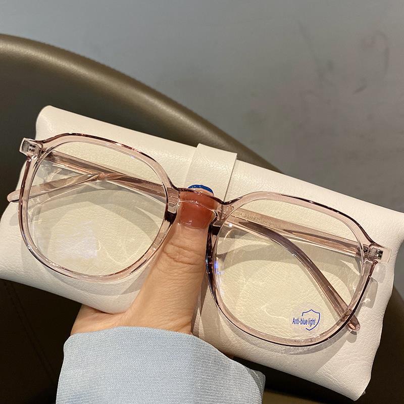 Mắt Kính Gọng Lớn Màu Đen Chống Tia Bức Xạ Phong Cách Hàn Quốc