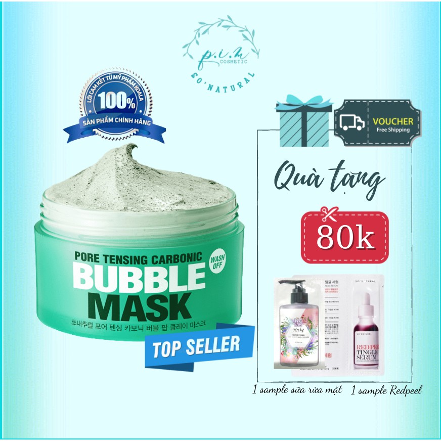 Mặt Nạ Bong Bóng Thải Độc Da So Natural Pore Tensing Carbonic Bubble Mask 130g l Nhập Khẩu Chính Hãn