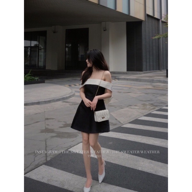 VÁY-ĐẦM TACTA NƠ LƯNG TRỄ VAI “sunny dress” tiểu thư