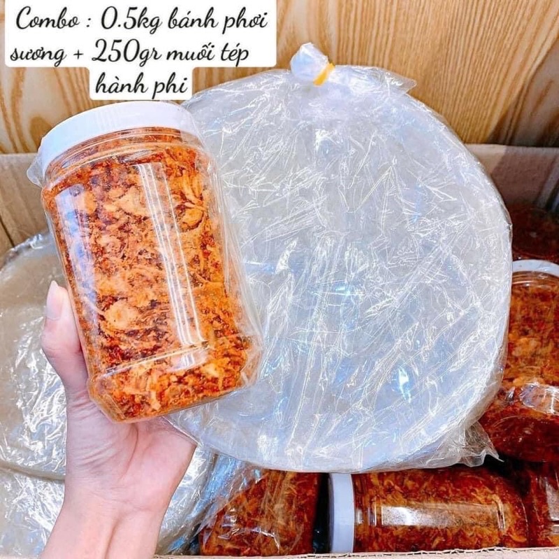 Com bo bánh tráng phơi sương muối hành phi siêu ngon,bánh và muối loại 1,tongkhominhnguyen