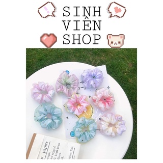 Scrunchies 2 lớp Galaxy ombre dễ thương cột tóc