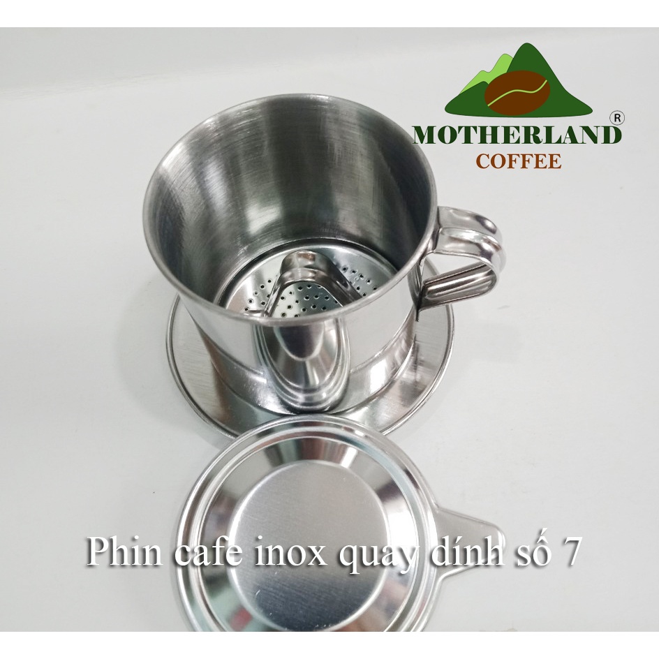 Phin pha cà phê inox quay dính số 7