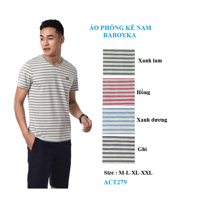 ÁO KẺ NAM BABOYKA, ÁO THUN KẺ CHẤT ĐẸP [ACT279][NEW] | BigBuy360 - bigbuy360.vn