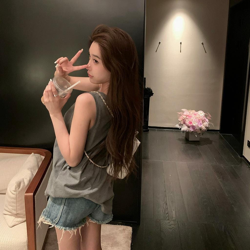 Áo Thun Nữ Không Tay Dáng Rộng Phong Cách Hàn Quốc Thời Trang Mùa Hè Mới