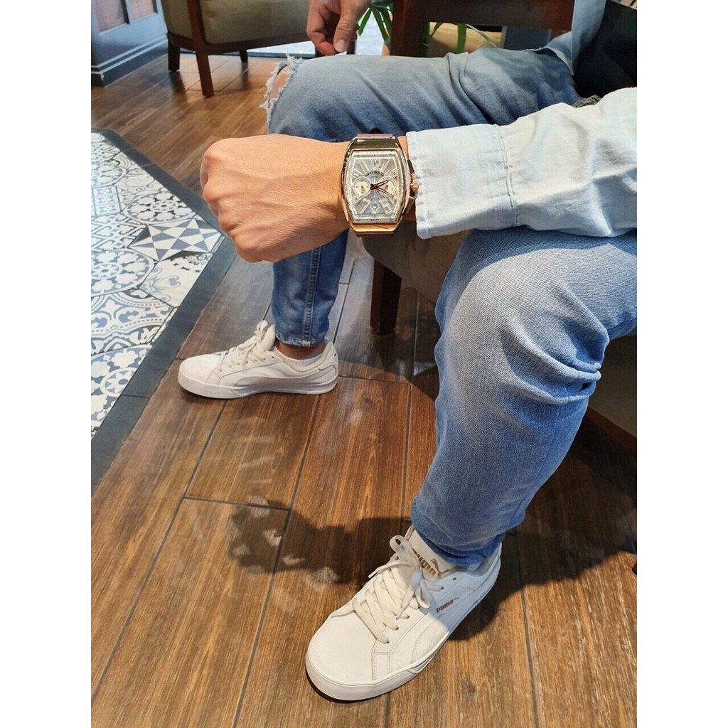 (Bảo hành 12 tháng) Đồng hồ Franck muller nam, dây da chạy full kim, máy nhật, bảo hành 12 tháng | BigBuy360 - bigbuy360.vn