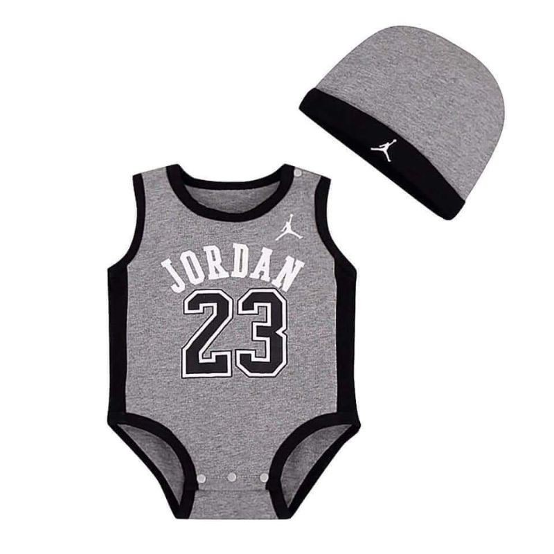 Bộ Áo Liền Quần + Mũ Bóng Rổ NBA Jd Jordan 23 Cho Bé Trai