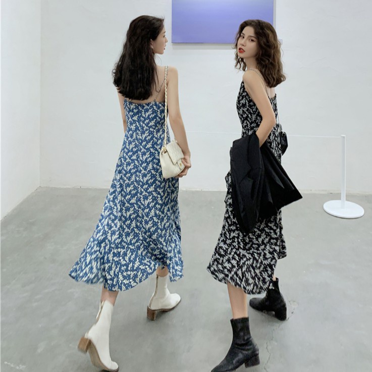 Đầm Hai Dây Họa Tiết Hoa Phong Cách Hàn Quốc Cho Nữ Với 2 Màu Tùy Chọn | BigBuy360 - bigbuy360.vn