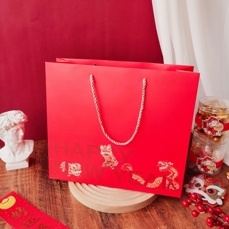 Bộ túi hộp đựng hạt mứt/ bánh kẹo Tết Happy New Year