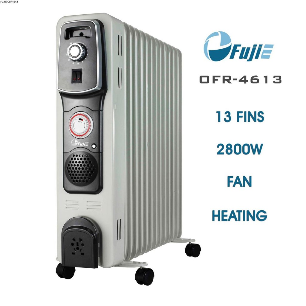 Máy sưởi dầu Fujie OFR4613 (13 thanh,hẹn giờ,quạt gió,tự độngngắt,không đốt oxi) bảo hành 12 tháng