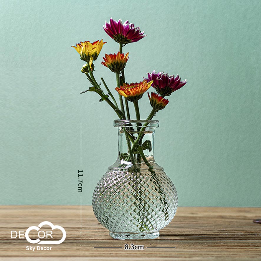 Lọ thủy tinh cắm hoa Sky Decor - Bình hoa pha lê phong cách Bắc Âu, bình decor, vintage