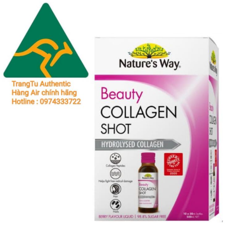 Collagen dạng nước Nature’s Way Beauty Collagen Shot (hộp 10 ống)