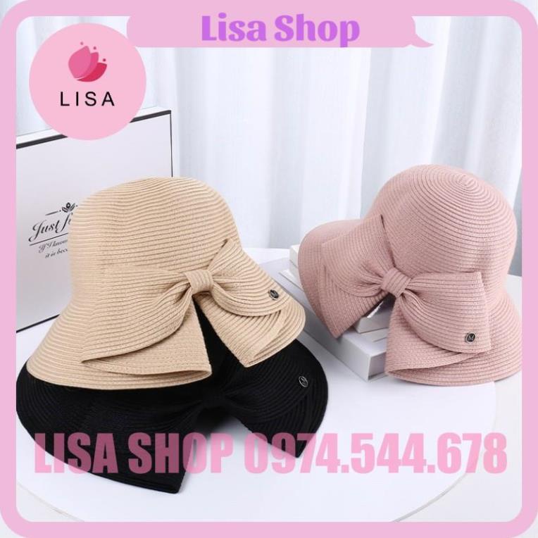[HÀNG CAO CẤP- FREESHIP] Mũ đi biển, nón đi biển chữ M gắn nơ sau  hotttrend 2021, có thể gấp gọn bỏ túi, M29
