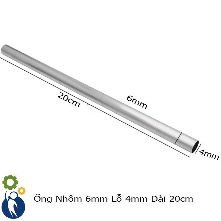 Ống Nhôm 6mm Lỗ 4mm Dài 20cm