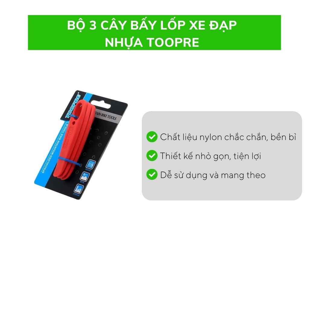 Bộ 3 cây bấy lốp xe đạp nhựa TOOPRE